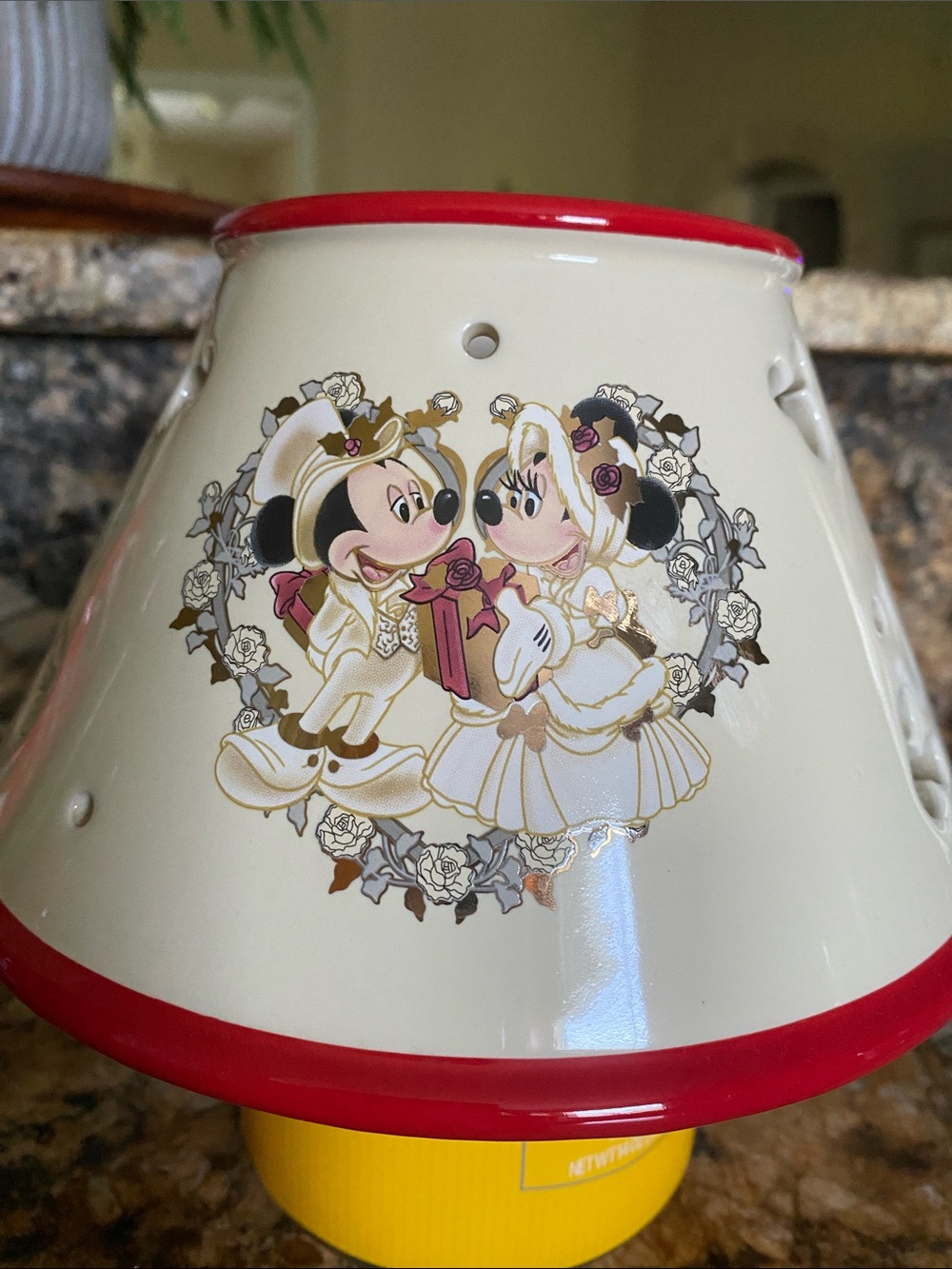 Disney Jar Candle Lamp Shade - Victorian Mickey & Minnie Mouse wedding - Picture 2 of 6